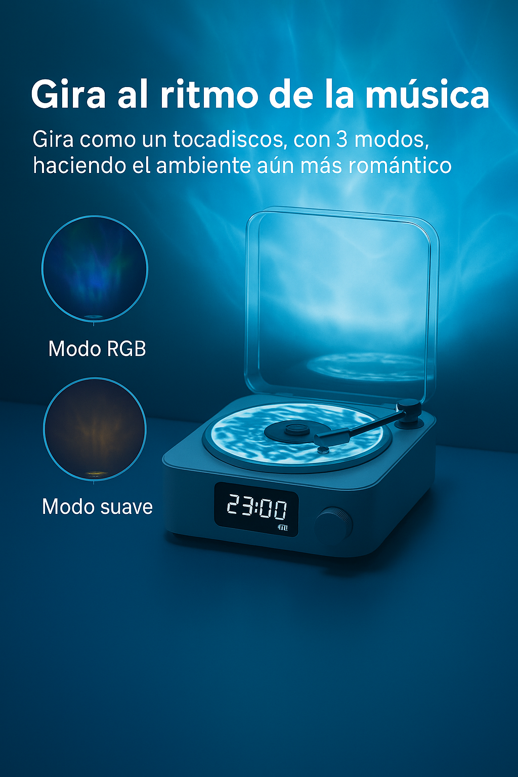 Tocadiscos Bluetooth – Iluminación & Sonido Vintage