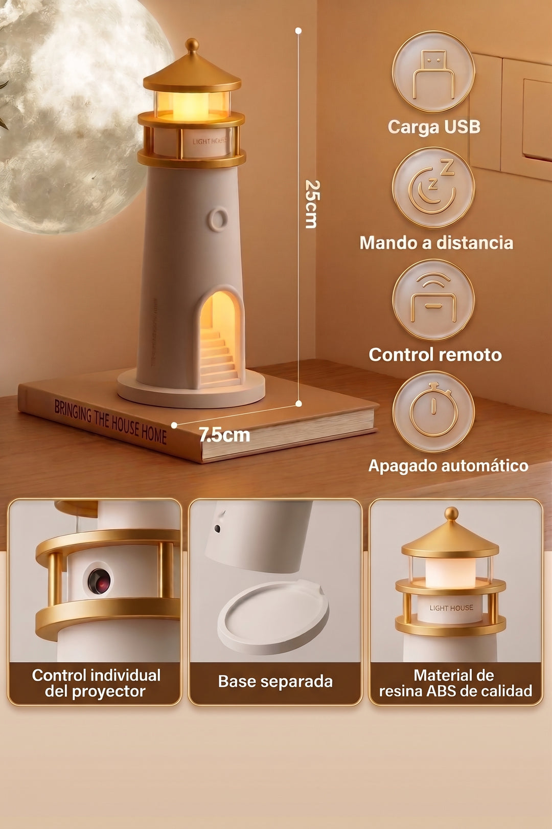 Faro Luna – Iluminación Decorativa con Bluetooth incorporado