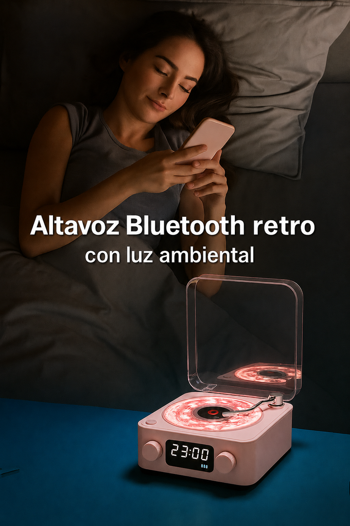 Tocadiscos Bluetooth – Iluminación &amp; Sonido Vintage